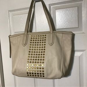 Fossil Sydney Bag Shopper Gold Studded Purse